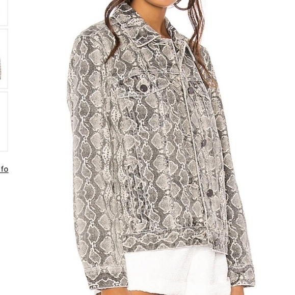 NEW BLANKNYC DENIM TRUCKER JACKET SNAKE PRINT - Picture 4 of 10